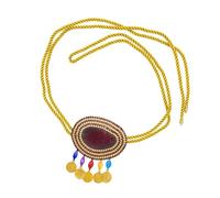 Hrtyvhin Estilos Cadena de cintura de cuerda ajustable con diamantes de imitación para mujer para trajes de playa y festivales Accesorio de verde