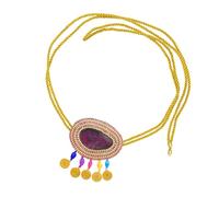 Hrtyvhin Estilos Cadena de cintura de cuerda ajustable con diamantes de imitación para mujer para trajes de playa y festivales Accesorio de verde