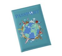 Hrtyvhin Impresión a todo color, pasaporte global, piel sintética, organizador, tarjetero, Lago, azul, Belleza masiva