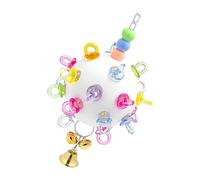 Hrtyvhin Juguete para masticar para loros con cascabeles de interacción de colores vivos, bola de mascar colgante para el estrés de los pájaros, reduce la estimulación mental, juguete colgante para