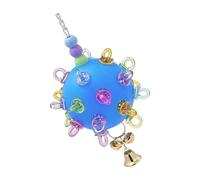 Hrtyvhin Juguete para masticar para loros con cascabeles de interacción de colores vivos, bola de mascar colgante para el estrés de los pájaros, reduce la estimulación mental, juguete colgante para