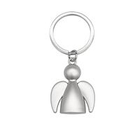 Hrtyvhin Llavero con alas de ángel, llavero con colgante plateado, dije protector para conductores, accesorios versátiles para cordón de teléfono, llavero de metal con tema de ángel guardián