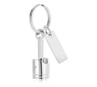 Hrtyvhin Llavero de pistón de Metal para Mascotas, joyería Conmemorativa, Soporte Creativo para Cenizas, diseño mecánico, Llavero para Cenizas de Mascotas