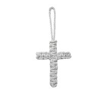 Hrtyvhin Llavero multiusos regalo espiritual para confirmación de bautismo cordón de algodón de 4 pulgadas cruces llavero regalo