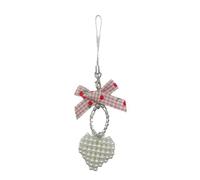 Hrtyvhin Llavero único con cuentas, lazos de perlas elegantes, colgante de amor, bolso y llavero decorativo para teléfono, colgante para bolso de mujer