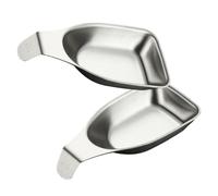 Hrtyvhin Paquete de 2 cuencos de salsa de acero inoxidable para condimentos, platos de aperitivos para encimeras de cocina, salsas antideslizantes