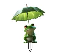 Hrtyvhin Pieza Decorativa de Ranas de Dibujos Animados con Paraguas detallado, Resistente a la Intemperie, estaca de acrílico Plana 2D para jardín, Adorno Decorativo, decoración de jardín acrílica