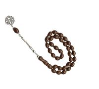 Hrtyvhin Práctica espiritual Tasbih Forma ovalada Perlas acrílicas Corona de oración Pulsera para mayor comodidad Herramienta de oración islámica Duradera Perlas de Rosario Islámico