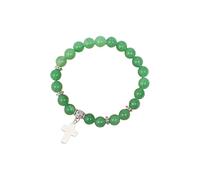 Hrtyvhin Pulsera ajustable de aventurina verde simbólica, cristales cuentas, accesorio elegante para día a día, tobillera de cristales verdes de