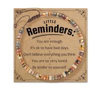 Hrtyvhin Pulsera ajustable de piedra tejida a mano con tarjeta de bendición disponible en varios diseños de colores para personalizar estilos Pulsera de materiales de piedra