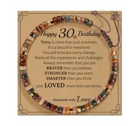 Hrtyvhin Pulsera ajustable de piedra tejida a mano con tarjeta de bendición disponible en varios diseños de colores para personalizar estilos Pulsera de materiales de piedra