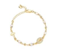 Hrtyvhin Pulsera con dije de cruces de obsidiana y corazón dorado para ocasiones especiales Pulsera de aleación