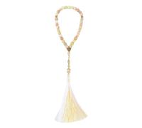 Hrtyvhin Pulsera de cuentas de oración de vidrio con borlas brillantes, accesorio Tasbih hecho a mano para personas devotas y a, pulsera de rosario espiritual