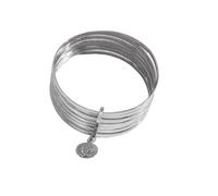 Hrtyvhin Pulsera Multicapa única con medallones de Monedas Antiguas y Detalle de Estrella Texturizada, Brazalete con Acabado Martillado para Mujer, Ropa de Pulsera con Tema histórico