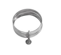 Hrtyvhin Pulsera Multicapa única con medallones de Monedas Antiguas y Detalle de Estrella Texturizada, Brazalete con Acabado Martillado para Mujer, Ropa de Pulsera con Tema histórico