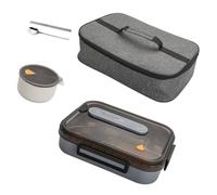 Hrtyvhin Recipiente térmico de Acero Inoxidable para Almuerzo con tazón de Sopa, Cuchara, Palillos, Caja Bentos Dividida con Aislamiento de 6 Compartimentos, Caja de Almuerzo para Comida Aire Libre