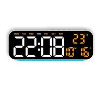 Hrtyvhin Reloj de Escritorio LED Multiusos con batería Recargable, Alarma, Reloj Led Esencial para hogar