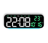 Hrtyvhin Reloj de Escritorio LED Multiusos con batería Recargable, Alarma, Reloj Led Esencial para hogar