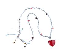 Hrtyvhin Romance corazón colgante cuentas cadena larga collar ajustable diseño de resina roja para amor corbatas cadena de cuello largo
