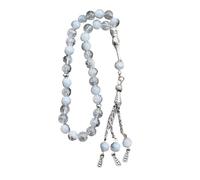 Hrtyvhin Rosario de 33 cuentas Tasbih de vidrio agrietado con con colgante para adoración diaria y ceremonias religiosas Evento cultural Accesorios de oración