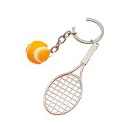 Hrtyvhin Soporte de metal con diseño deportivo, raqueta de tenis detallada de aleación de zinc, llavero de tenis en miniatura para familia y deportistas, a, Talla única