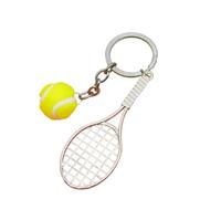 Hrtyvhin Soporte de metal con diseño deportivo, raqueta de tenis detallada de aleación de zinc, llavero de tenis en miniatura para familia y deportistas, Verde brillante, Talla única