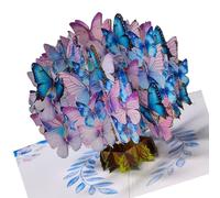 Hrtyvhin Tarjeta de felicitación de pie 3D premium con hermosas ilustraciones de árbol de mariposas en de cobre, invitación, saludo con corte ligero