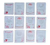 Hrtyvhin Tarjetas de invitación románticas encantadoras hechas a mano con mensajes poéticos para socios, saludo de aniversario, poema de amor