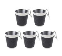 Hrtyvhin Vasos de chupito de acero con cadena, vasos portátiles de 30ml con cadena, vasos esenciales para fiesta, suministros de decoración, vidrio de oficina