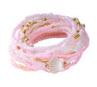 Hrtyvhin Vocación Pulsera de cuentas con semillas de múltiples hebras a prueba de agua Tejida a mano Joyería de playa ajustable Regalos Uso diario Ropa casual Pulsera de cuentas trenzadas