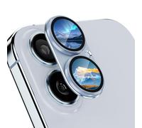 HRUIKI Protector Lente Cámara para iPhone 17, Cobertura Completa 9H Cristal Vidrio Templado Anillo, HD Protector Cámara Aleación Aluminio Proteccion Camara, Placa Metal Mate, Amigable para Funda