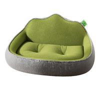 Hruile Sofá cama cómodo para perros, cama calmante para mascotas, bordes elevados, cojín rectangular para dormir, antideslizante, colchón para cachorros, almohada duradera para gatos medianos y perros