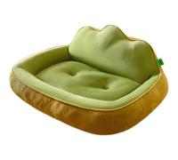 Hruile Sofá cama cómodo para perros, cama calmante para mascotas, bordes elevados, cojín rectangular para dormir, antideslizante, colchón para cachorros, almohada duradera para gatos medianos y perros