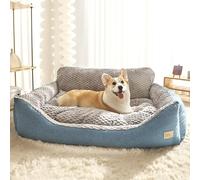 Hruile Sofá cama extragrande para perros, cama ortopédica calmante para mascotas, cálida y suave, colchón antiansiedad, funda extraíble lavable y parte inferior antideslizante (90 x 70 x 35 cm)