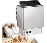 Hrxllb Calentador de Sauna eléctrico de Acero Inoxidable de 3-9 kW (para 2-13 m³), Temporizador de 0-180 min y Temperatura de 0-110 ℃, Ideal para SPA en casa, relajación y Bienestar(380v,6KW)