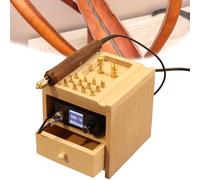 Hrxllb Máquina plegadora de Bordes de Cuero, plegadora eléctrica de Cuero con 14 Puntas, pulidora de Bordes de Cuero, máquina Recortadora de Cuero Manual(Singlemachine)