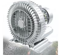 Hrxllb Soplador regenerativo Mejorado, soplador de Anillo vórtice de Alta presión trifásico de 380 V, Bomba de Aire regenerativa de 250 W a 1500 W para aireación de Aguas residuales(750W/1.01HP)