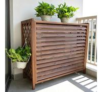 HRXQ Madera Maciza Funda Aire Acondicionado Exterior Puesto De Flores Aire Acondicionado Soporte De Flores Madera Anticorrosión Rack De La Unidad Exterior(X-LARGE-120x57x100cm)