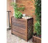 HRXQ Protector Aire Acondicionado Exterior, Puesto De Flores Madera Impermeable Del Soporte Para Plantas Exterior Aire Al Aire Libre Protege Con Eficacia Su Acondicionador De Aire Contra Los Rayos Del