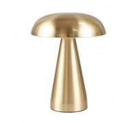 Hryx Lámpara De Setas,Luz De Setas Dorada,Lámpara De Mesa Recargable para Oficina De Dormitorio,Luz Nocturna De Atenuación Táctil con Función De Lámpara De Escritorio,Gold