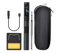HS-02B - Soldador eléctrico inteligente de 100 W con protocolo PD/QC/DC, cuerpo de aleación de aluminio CNC, pantalla a color IPS HD de 0.96 pulgadas, para kit de soldadura de temperatura constante