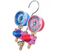 HS-M02 Juego de manómetros de doble escala para HVAC Trabajo en para R22 R32 R410A R404A R507 con componentes metálicos resistentes a la corrosión