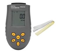 HS2234 Tacómetro Pantalla Digital Velocímetro Amplia Gama Retroiluminación LED Material ABS Negro Rojo 3xTape (Negro)