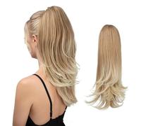 HSAJS Coleta Postiza Pelo Liso con Pinza Natural Largo Ponytail Extensiones de Cabello Larga Extension Rizada Ponytail Sintéticas Clip Postizos de Pelo para Mujeres Chica