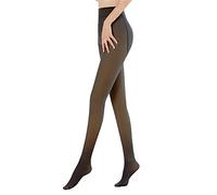HSAJS Medias Térmicas Transparentes para Mujer Lana Forro Interior Cálidas de Invierno Forradas de Vellón Calzoncillos Suaves y Cintura Alta Leggings Pantimedias Color Carne Interior de Forro Polar