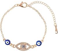 HSAJS Pulsera Ojo Turco Amuleto Protector Cadena Ajustable Cristales Brillantes Joya Elegante Mujer