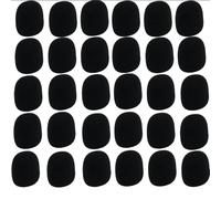 HSCGIN 30 fundas negras para auriculares para parabrisas de micrófono, 30 x 22 x 8 mm, tapa de esponja amplificadora, adecuada para estudios interiores o salas de reuniones