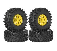 HSCJMEHT Conjunto de 4 Ruedas y neumáticos de plástico con llanta de trinquete Todo Terreno para Coche Todoterreno 1/10 90047 TF2 CC01(4pcs Yellow)