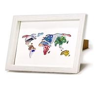 HSDSH Embalaje de Regalo de Dinero, Regalos de Boda para recién Casados, Regalo de Dinero con Mapa del Mundo en Marco de Fotos 17 x 23 cm, Fiesta Juvenil, confirmación, cumpleaños