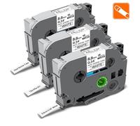 HSe-221 cintas termorretráctiles para etiquetas compatibles con Brother P-Touch TZe HSe221, HS-221, negro sobre blanco, 8,8 mm, para cables metálicos, impresoras de etiquetas PTH110, PT-D210,PTD200